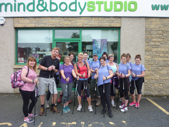 Byron's amazing salon team ready for some Nordic walking